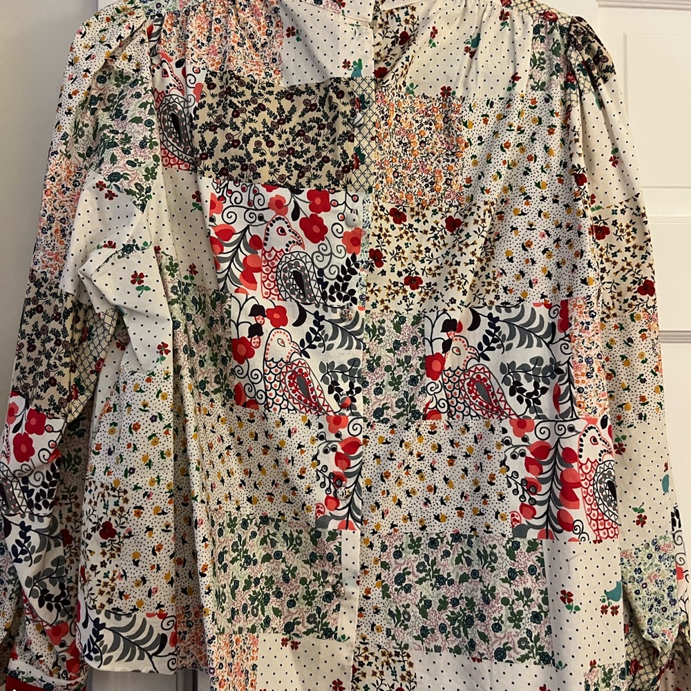 Hunter Bell Patchwork Blouse. Size Small - image 2